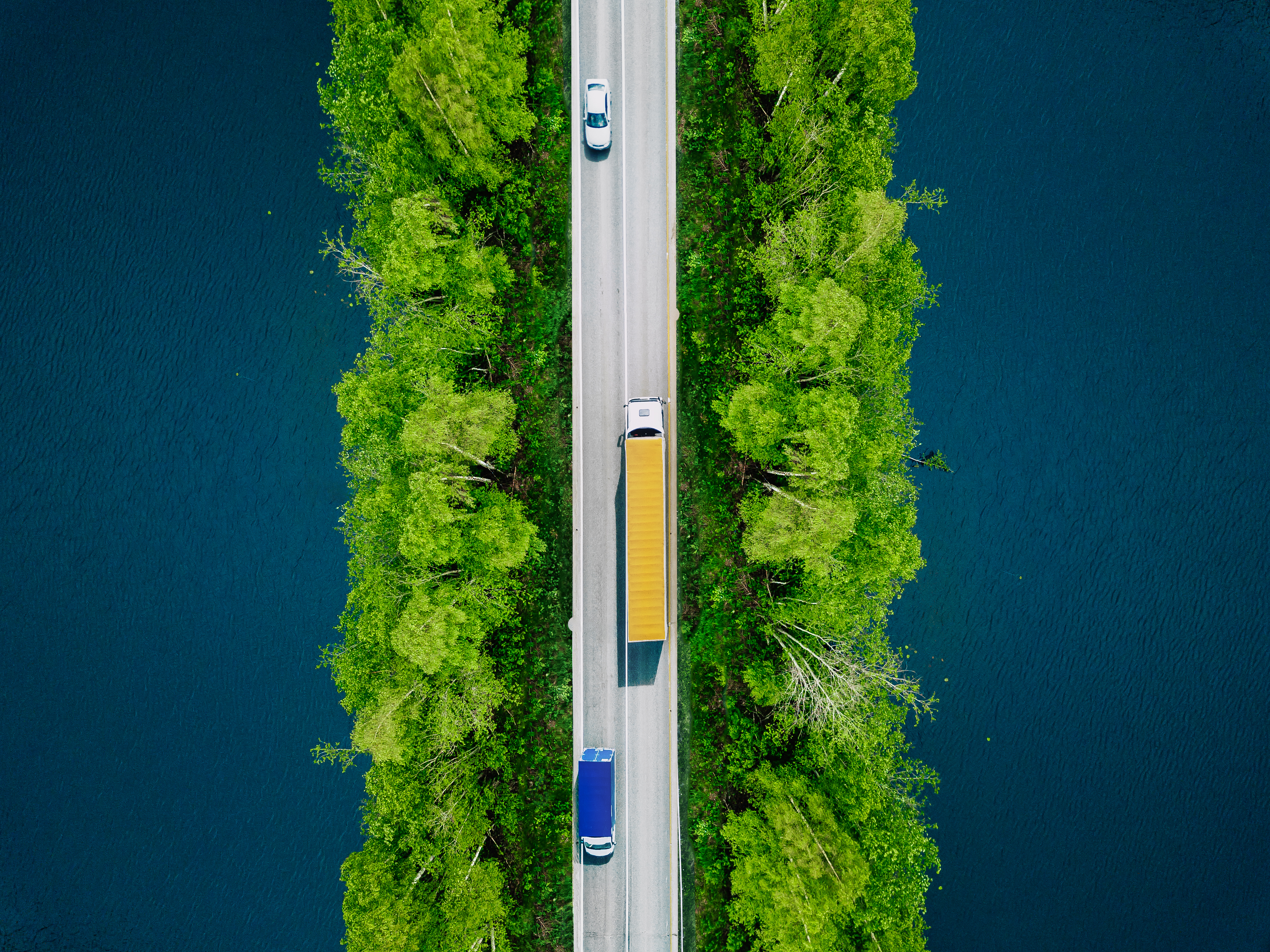 Aerial View Of Heavy Truck And Cars On Asphalt Roa 2025 04 04 20 36 53 Utc